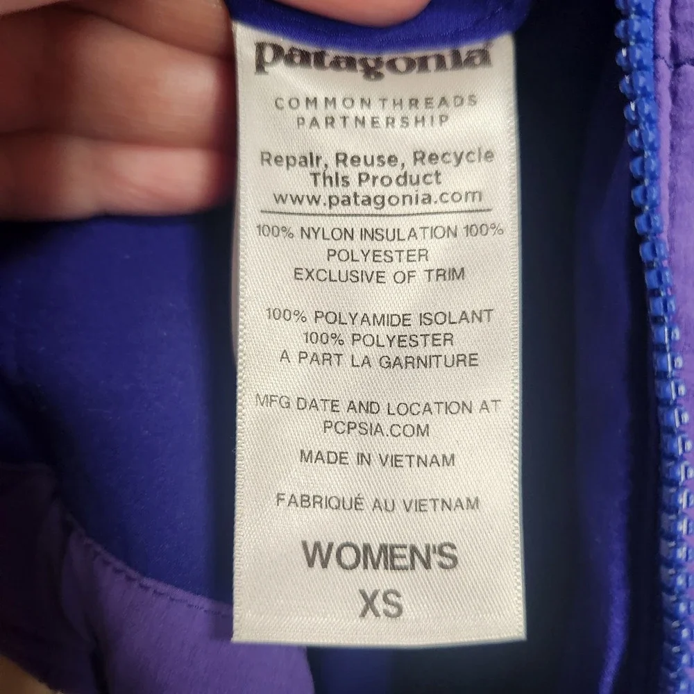 Patagonia Womens‎ Nano-Air  Zip Up Jacket Womens Size XS Purple